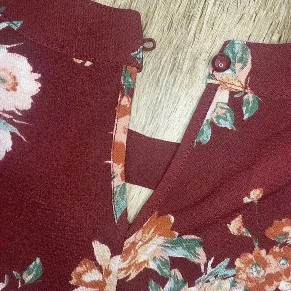Womens Urban Romantics Red Floral Blouse - M - Picture 7 of 9